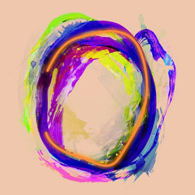 Abstract Canvas with Neon Light Embellishment