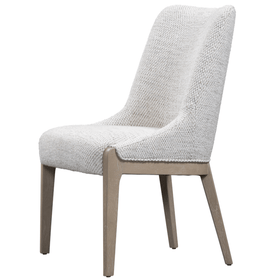Dining Chair in Light Grey Tweed Performance Fabric