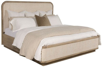 Raffia and Wire Brushed Oak Bed