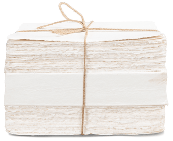 Set of Three White Handmade Books, Tied with String