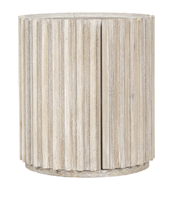 Single Door Round Fluted Side Table