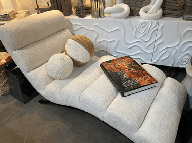 Adjustable Chaise in Ivory Performance Sherpa