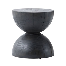 Hour glass Stool in 2 finishes, black or natural