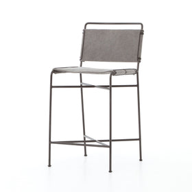 Iron Tubed Counter Stool with Contoured Seating