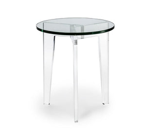 Acrylic & Glass Round Side Table - Hamptons Furniture, Gifts, Modern & Traditional
