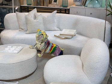 Faux Sherpa Swivel in White