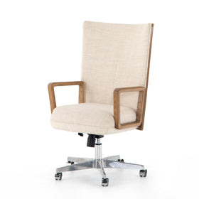 Tall back Desk Chair available in Leather or Linen