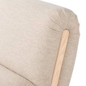 Armless Swivel Chair in Neutral Performance Fabric