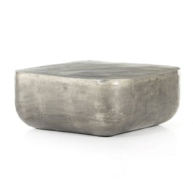Outdoor Coffee Table in Aged grey aluminum