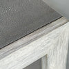 Light Gray Console Table with Stitched Panels