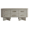 2 Drawer Nightstand, in Grey, on 4 panel X base