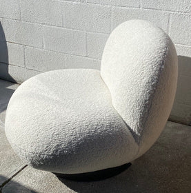 Faux Sherpa Swivel in White