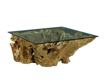 Rootwood Coffee Table with Glass Top - Hamptons Furniture, Gifts, Modern & Traditional
