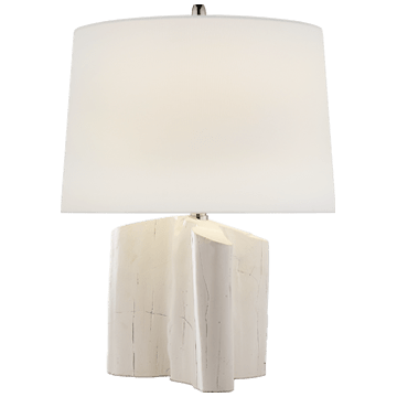 Carmel Table Lamp in Plaster White with Natural Paper Shade