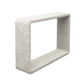 White Seagrass-wrapped Console Table