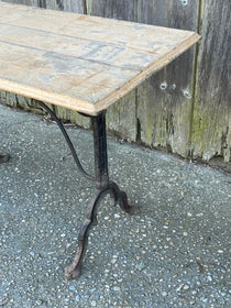 French Bistro Table with Old Wood Top