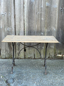 French Bistro Table with Old Wood Top