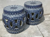 Large Outdoor Porcelaine Side table in Blue and White