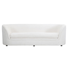 Long Simple Bench Seat Sofa with Curved Ends
