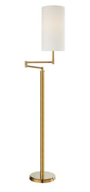 Anton Large Swing Arm Floor Lamp with Linen Shade