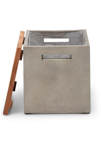 Indoor, outdoor wood top concrete stool