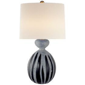Gannet Table Lamp in Drizzled Cobalt with Linen Shade by Aerin