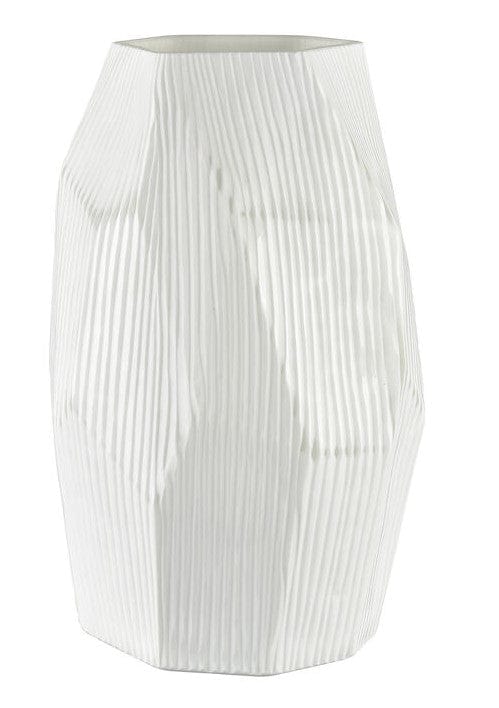 White Textured Frosted Glass Vases - 3 Sizes