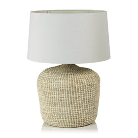 Seagrass Table Lamp, with White shade