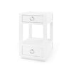Narrow Lacquered Grasscloth white nightstand