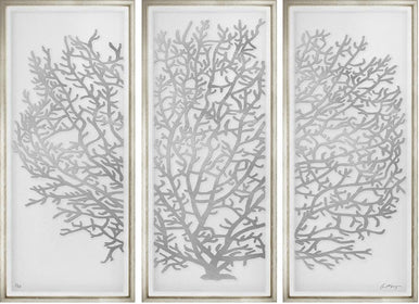 Limited Edition, Silver Leaf Coral Tryptic