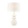 Turned White Table Lamp