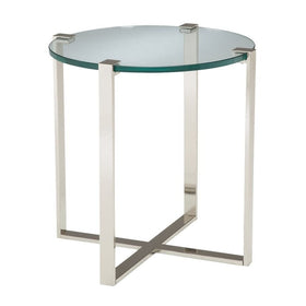 Round Chrome and Glass Table - Hamptons Furniture, Gifts, Modern & Traditional