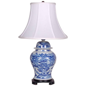 Blue and White Scenic Table Lamp - Hamptons Furniture, Gifts, Modern & Traditional