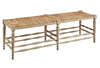 60 inch wooden bench, with stylish rush seat.