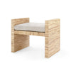 Heavy Rafia H Bench with Natural  Seat Cushion