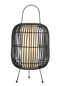 26" Lantern Outdoor Table Lamp in Brown, Black or White - Cordless, Rechargeable Bulb