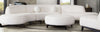 Three Piece Curved Sectional Sofa, Vladimir Kagan Style, Faux Sherpa
