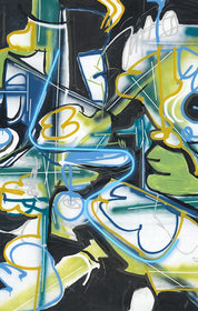 Modern Graffiti Canvas with Neon Light Embellishment