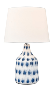 18'' High 1-Light Table Lamp Blue and White Glazed Finish