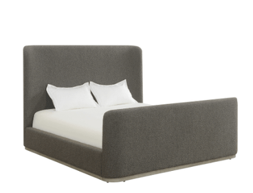 UPHOLSTERED BED IN FAUX WHITE SHEARLING