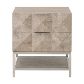 Nightstand in Light Acacia with Diamond Front
