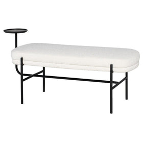 Niles Bench in WHITE bOUCLE