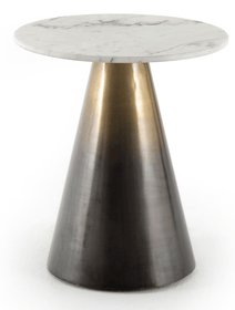 Ombre Cone Side Table in Antique Brass Finish