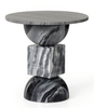 Polished Marble Side Table in Stacked Design