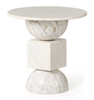 Polished Marble Side Table in Stacked Design