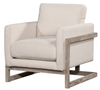 Cerused Oak Frame Armchair in Ivory Performance Fabric