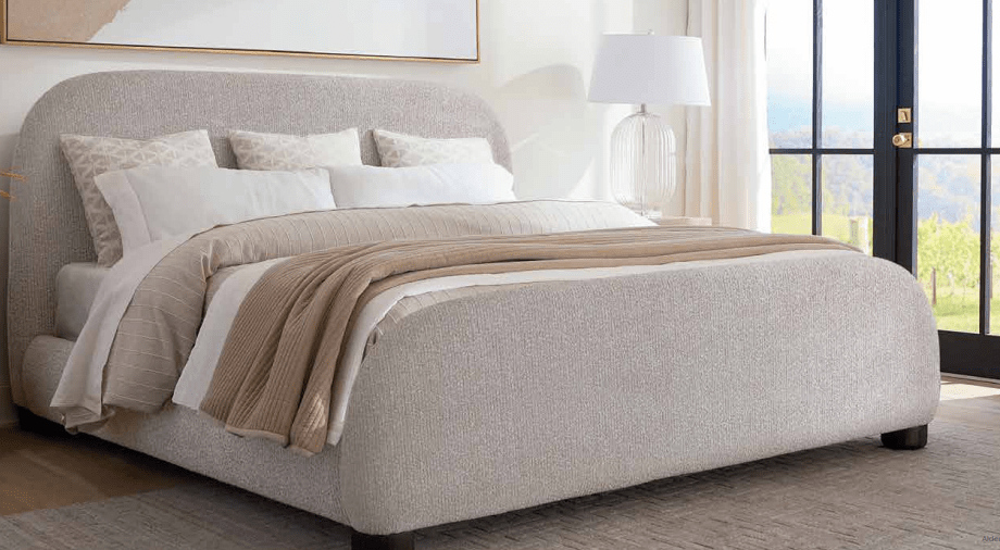 Upholstered Boucle Bed in King – English Country Home