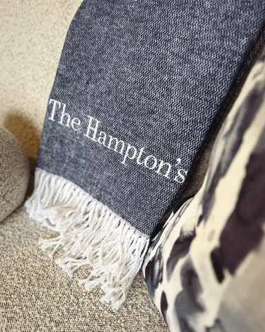 100% Cotton Throws with custom embroidery – English Country Home