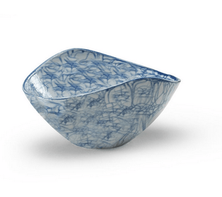 Porceline Blue Centerpiece Bowl