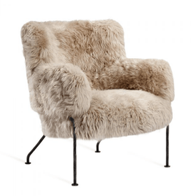 Lambskin, Iron accent chair